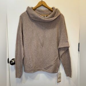 Cyrus Tan Cowl Neck Sweater with Relaxed Fit Women’s Size Small